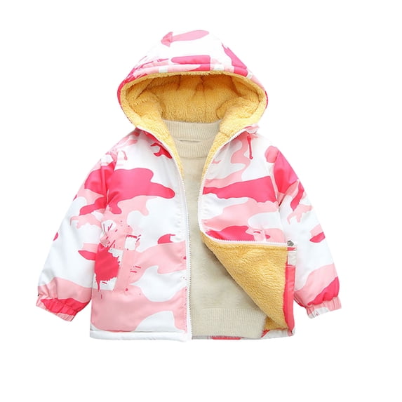 Zpanxa Fleece Lined Kids Puffer Jacket Thermal Insulated Quilted Winter Coat Long Sleeve Warm Casual Outerwear for Ages 2 to 8