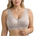 thumbnail image 1 of Zpanxa Front Closure Bras for Senior Women Wireless Plus Size Full Coverage Post Surgery Support Bra Cotton Comfort Adjustable Straps Breathable Lightweight Everyday Wear, 1 of 8