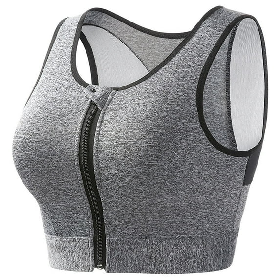 Zpanxa Front Closure Bras for Women Wireless Push up Bras Comfortable Hollow Out Perspective Bra Underwear No Rims Gray S