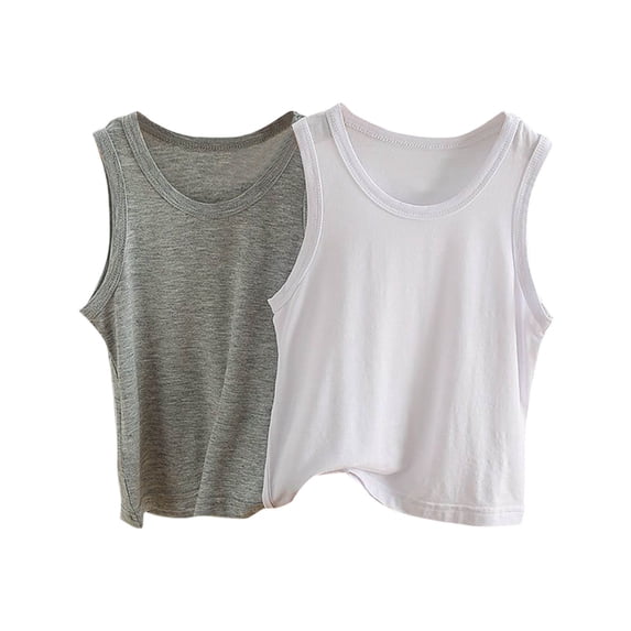 Zpanxa Girl Tank Tops Printed Sleeveless 2-Piece Strap Summer Cotton Undershirt for Daily School