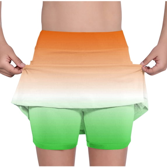 Zpanxa Girls Running Shorts Summer Gradient Print Stretch High Waist Sport Shorts Green 7 Years