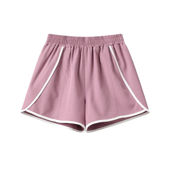 Zpanxa Girls Running Shorts Kids Solid Color Comfort Casual Fashion Leisure Sports Shorts Stretchable Purple 10 Years