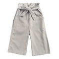 thumbnail image 1 of Zpanxa Girls Bow Tie High Waist Cropped Wide Leg Pants Elastic Waist Side Pockets Lightweight Casual Culottes Multiple Pastel Shades, 1 of 3