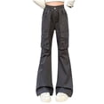 thumbnail image 1 of Zpanxa Girls Cargo Pants Girls Multi Pocket Parachute Cargo Pants Elastic Waistband Loose Fit Baggy Streetwear Trousers for Teens School, 1 of 5