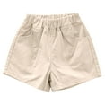 thumbnail image 1 of Zpanxa Girls Cargo Shorts Toddler Kids Casual Spring Summer Solid Color Pockets Exterior Pocket Beige 18 Months, 1 of 5