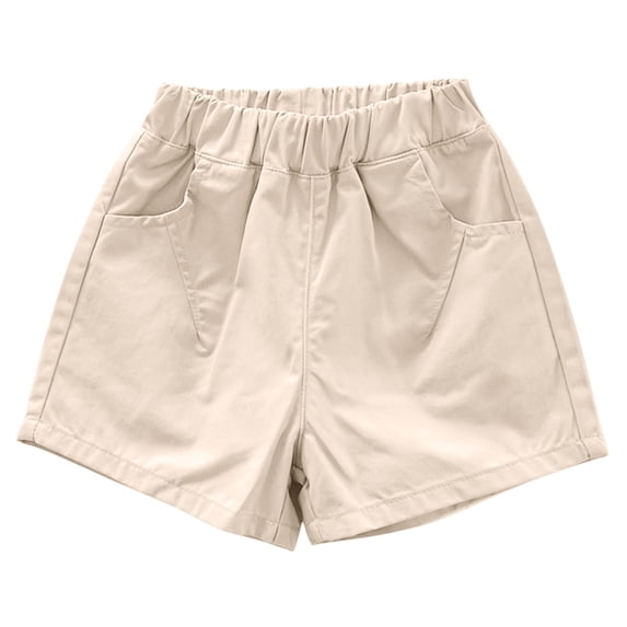 Zpanxa Girls Cargo Shorts Toddler Kids Casual Spring Summer Solid Color Pockets Exterior Pocket Beige 18 Months