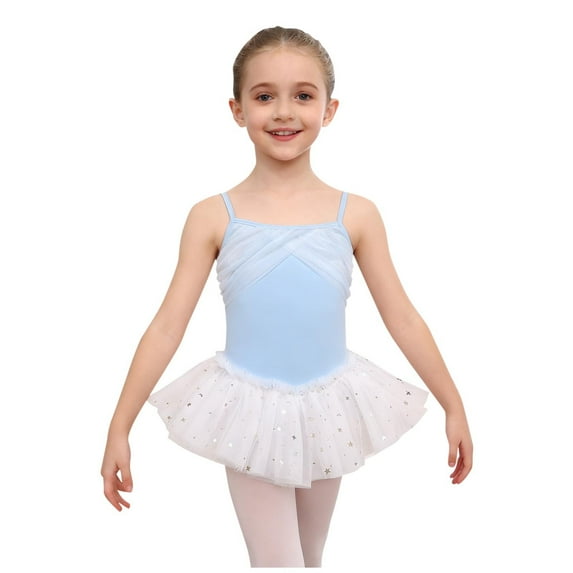 Zpanxa Girls Dresses, Girl's Back Cutout Dance Dress Solid Sleeveless Practice Performance Dresses Blue 11 Years