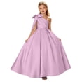 thumbnail image 1 of Zpanxa Girls Dresses, Kid's Bow Party Dress Solid Sleeveless Casual Dresses Pink 12 Years, 1 of 6