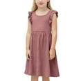 thumbnail image 1 of Zpanxa Girls Dresses, Kid's Breathable Princess Dress Solid Off Shoulder Round Neck Dresses Pink 4 Years, 1 of 6