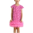 thumbnail image 1 of Zpanxa Girls Dresses, Kid's Glitter Casual Dress Solid Sleeveless Princess Daily Dresses Watermelon Red 4 Years, 1 of 8