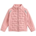 thumbnail image 1 of Zpanxa Girls Fleece Jacket Spliced Quilted Jacket Sleeves Stand Collar Zip Up Warm Outerwear, 1 of 5