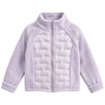 thumbnail image 1 of Zpanxa Girls Fleece Jacket Spliced Quilted Jacket Sleeves Stand Collar Zip Up Warm Outerwear, 1 of 5