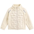thumbnail image 1 of Zpanxa Girls Fleece Jacket Spliced Quilted Jacket Sleeves Stand Collar Zip Up Warm Outerwear, 1 of 5