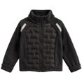 thumbnail image 1 of Zpanxa Girls Fleece Jacket Spliced Quilted Jacket Sleeves Stand Collar Zip Up Warm Outerwear, 1 of 5