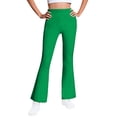 thumbnail image 1 of Zpanxa Girls Pants Girls Solid Flare Pants High Waist Bell Bottom Leggings Stretchy Casual Long Trousers, 1 of 7