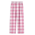 thumbnail image 1 of Zpanxa Girls Pants Plaid Pants Elastic Waist Straight Leg Loungewear with Side Pockets for Girls, 1 of 7