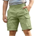 thumbnail image 1 of Zpanxa Boys Athletic Shorts Solid Medium Size Straight Leg Shorts with Elastic Waist, Casual Comfortable for Kids, 1 of 5