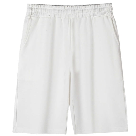 Zpanxa Girls Running Shorts Summer 100% Cotton Solid Color Elastic Waistband and Pocket Shorts White 7-8 Years