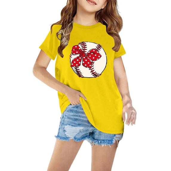 Zpanxa Girls Shirt, Girl Summer Top Toddler, Kids, Girls Cotton T-shirt Fashion Cute Round Neck Print Tee Short Sleeve Top Red 3 Years