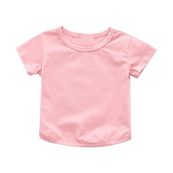 Zpanxa T Shirts for Girls Short Sleeve Crew Neck Airy Breathable Soft Fabric Casual Basic Tee 12 Months