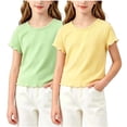 thumbnail image 1 of Zpanxa Girl Shirts Short Sleeve Crew Neck Back Graphic Print Toddler Casual Basic Tee 5 Years, 1 of 8