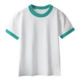 thumbnail image 1 of Zpanxa Girls Shirts, Girls Summer Top Girls Short Sleeve Crew Neck Lightweight Soft Basic Summer Casual Tee Mint Green 6 Years, 1 of 9