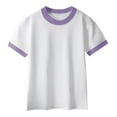 thumbnail image 1 of Zpanxa Girls Shirts, Girls Summer Top Girls Short Sleeve Crew Neck Lightweight Soft Basic Summer Casual Tee Purple 4 Years, 1 of 9