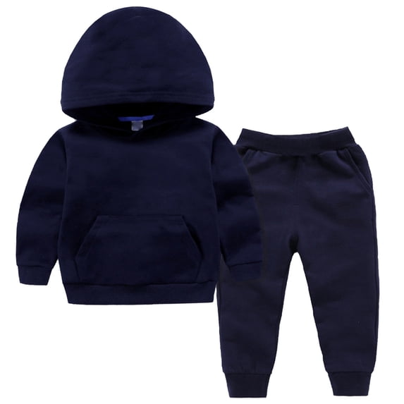 Zpanxa Girls Short Sets Toddler Kids Candy Color Solid Color Legging Casual Kids Sports Pant Hoodie Set Navy 8 Years