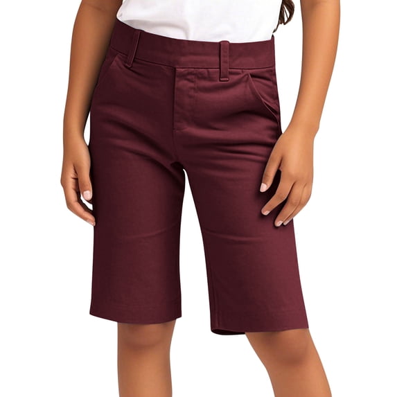 Zpanxa Girls Shortall Shorts Solid Work Shorts with Button, Zipper and Pockets, Lightweight for Kids
