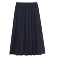 thumbnail image 1 of Zpanxa Girls Skirts Girls' Elastic Waist Mid-Length Pleated Solid College Student Uniform Skirts Navy 3XL, 1 of 3