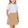 thumbnail image 1 of Zpanxa Girls Skirts Kids Girls Skirt Performance Pleated Skort Plain Four-Season Elastic Waist Built-in Legging Skirts Khaki 12 Years, 1 of 7