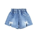 thumbnail image 1 of Zpanxa Girls Solid Fashion Casual Denim Shorts Lightweight Breathable for Kids, Summer Style White 2 Years, 1 of 4