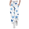 thumbnail image 1 of Zpanxa Girls Star Print Drawstring Jogger Sweatpants Elastic High Waist Side Pockets Soft Loose Baggy Casual Daily Play Bottoms Pants for Girls, 1 of 7