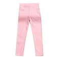 thumbnail image 1 of Zpanxa Girls Stretchy Skinny Pants with Pockets Pull On Solid Color Casual School Trousers Pants for Girls, 1 of 4