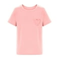 thumbnail image 1 of Zpanxa Girls Summer Top Girls Short Sleeve Crew Neck Raglan Sleeve Multi Graphic Print Casual Tee Pink 12 Years, 1 of 6