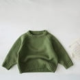 thumbnail image 1 of Zpanxa Girls Sweaters Kids Crew Neck Chunky Knit Raglan Pullover Sweater Solid Vintage Long Sleeve Loose Casual Tops, 1 of 3