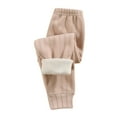 thumbnail image 1 of Zpanxa Girls Sweatpants Unisex Kids Fleece Lined Ribbed Knit Joggers Loose Fit Solid Color Thermal Sweatpants for Winter Sleepwear Daily Wear, 1 of 7