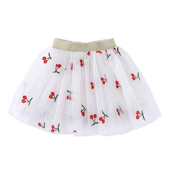 Zpanxa Girls Tutu Skirt Girls' Embroidered Mesh Princess Dress-Skirt with Elastic Waistband & Solid Base Fabric, Toddler Party Outfit Green 2 Years