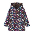 thumbnail image 1 of Zpanxa Girls Winter Coats Girls Ditsy Floral Print Fleece Lined Hooded Coat Kids Mid-Length Windproof Warm Winter Jacket, 1 of 9