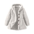 thumbnail image 1 of Zpanxa Girls Winter Jackets Kids Girls Fuzzy Fleece Hooded Cardigan Open Front Coat Long Sleeve Button Down Soft Warm Winter Outerwear Jacket, 1 of 5