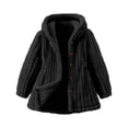 thumbnail image 1 of Zpanxa Girls Winter Jackets Kids Girls Fuzzy Fleece Hooded Cardigan Open Front Coat Long Sleeve Button Down Soft Warm Winter Outerwear Jacket, 1 of 5
