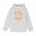 thumbnail image 1 of Zpanxa Halloween Orange Color Block Hoodie, Boys Girls Soft Fleece Pullover with Front Pocket, Long Sleeve Holiday Themed Athletic Top for Kids 4-14 Years, 1 of 6