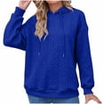 thumbnail image 1 of Zpanxa Hoodies for Women Fashion Solid Lace Up Long Sleeve Hooded Sweater Hoodies Blue XXL, 1 of 7