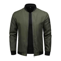Zpanxa Jackets for Men Bomber Jacket Lightweight Casual Spring Fall Winter Windbreaker Zip Up Coat wit Pocket Army Green 3XL