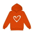 thumbnail image 1 of Zpanxa Kawaii Heart Print Hooded Sweatshirt, Boys Girls Adjustable Drawstring Pocket Pullover, Long Sleeve Breathable Kids Streetwear Top for Toddler Youth 1-14 Years, 1 of 2