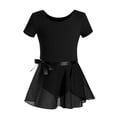 thumbnail image 1 of Zpanxa Kids Ballet Tutu Dress Set Short Sleeve Solid Color Cotton Leotard with Removable Tulle Skirt Soft Comfy Casual Dancewear for Girls Boys Ages 2-13 Years Daily Practice Performance, 1 of 3
