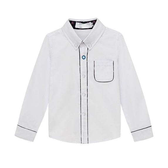 Zpanxa Kids Blue White Striped Long Sleeve Button Down Shirt Casual School Wear Toddler White 10 Years
