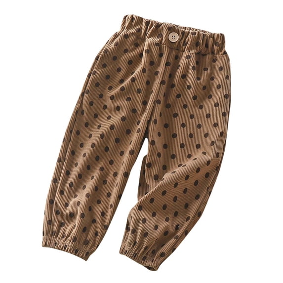 Zpanxa Kids Corduroy Harem Pants Single Button Elastic Waist Loose Jogger Trousers Casual Pants for Girls