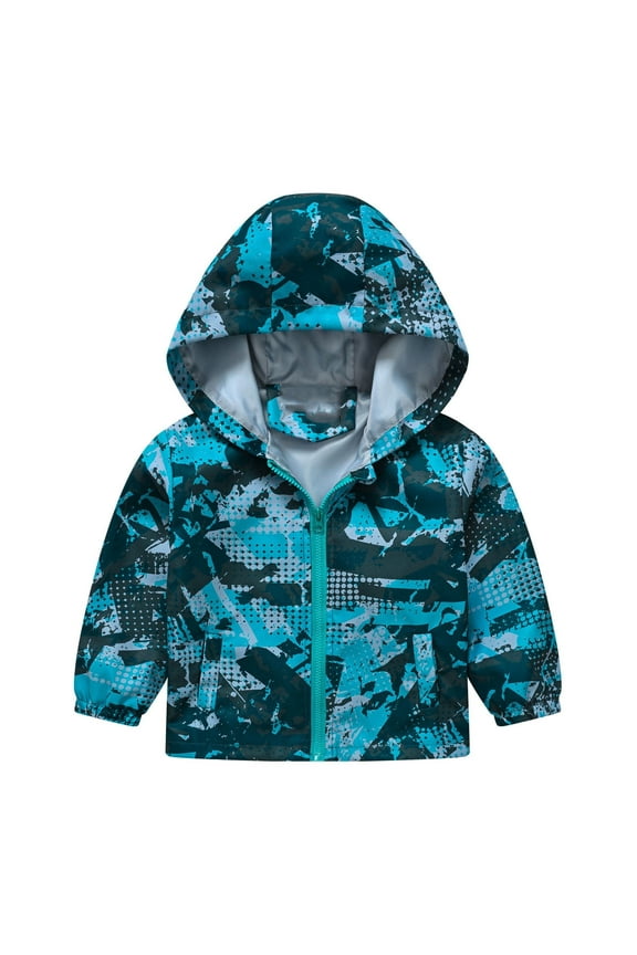 Kids Dinosaur Print Hooded Jacket Style Lightweight Long Sleeve Casual Spring Fall Outerwear for Boys Girls Ages 4 to 13