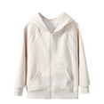 thumbnail image 1 of Zpanxa Kids Hooded Knit Sweater Arrival Solid Color Zip Up Long Sleeve Cozy Casual Sporty Outerwear for Boys Girls Ages 2 to 8, 1 of 4
